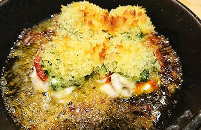白子のエスカルゴ風オーブン焼き